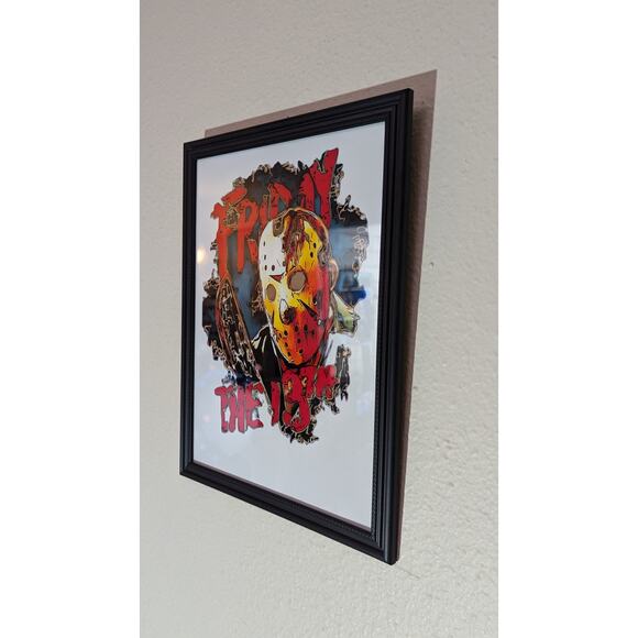 Friday The 13th Wall Art Home Decor Game Room Office Brand New Frame Included - Picture 9 of 9